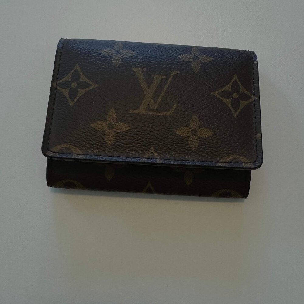 Louis Vuitton Womens Monogram Elise LV Business Card Holder Case Brown 4.25x3.25 - Picture 4 of 16